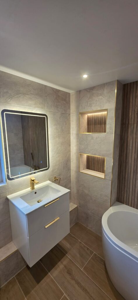 Tiled shower enclosure installation